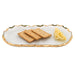 Badash Crystal Art Glass Goldedge Hand Decorated Gold Leaf Chiseled Edge Oval Glass 8 x 14" Platter - CLOSEOUT