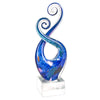 Badash Crystal Art Glass Monet Murano Style Art Glass Swirl Centerpiece on Crystal Base 10"