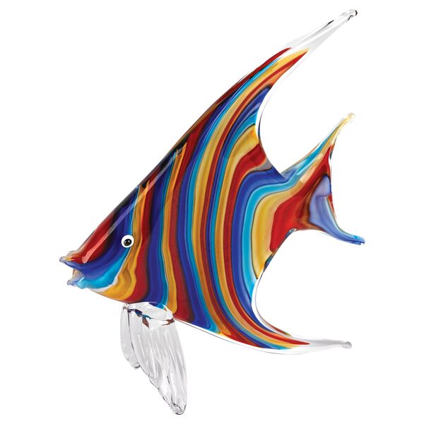 Badash Crystal Giftware Murano Style Art Glass 10″ Rainbow Tropical Fish