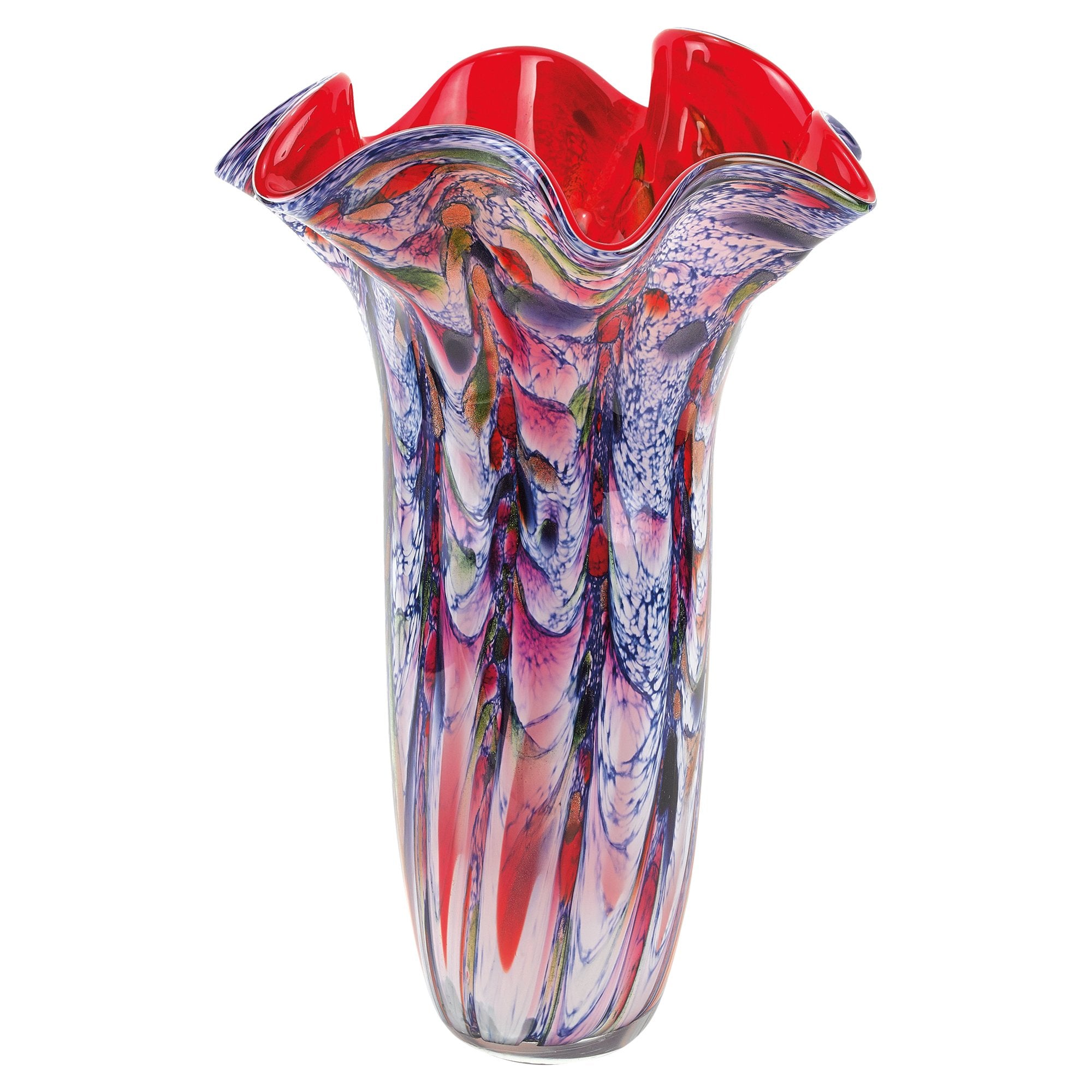 Badash Crystal Art Glass Murano Style Art Glass 17" Majesty Napkin Vase