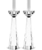 Badash Crystal Giftware Park Avenue Pair of Faceted Crystal Candle Holders H 8.5"