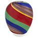 Badash Crystal Art Glass Rainbow Band Murano Style Art Glass Urn Shape 8.5″ Decorative Vase