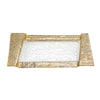 Badash Crystal Art Glass Rimini Gold 7x13" Hand Crafted Glass Snack or Vanity Tray - CLOSEOUT
