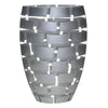 Badash Crystal Art Glass Silver Wall Design Mouth Blown European 12″ Crystal Vase