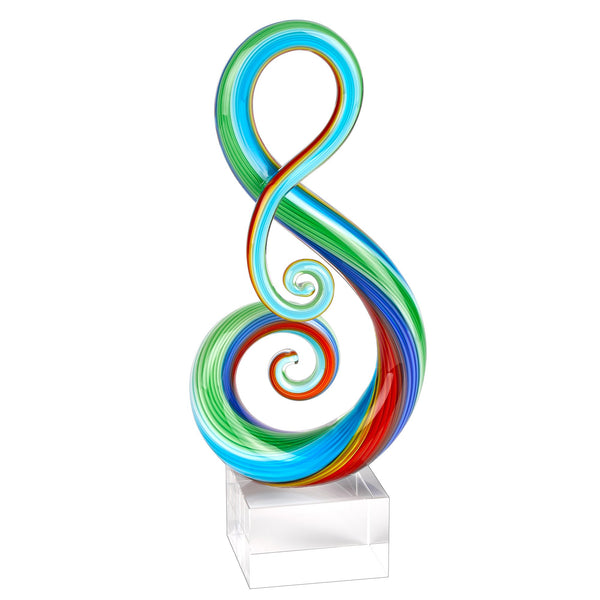 Badash Crystal Art Glass “The Note” - Murano Style Art Glass Sculpture -Stands 11” on Crystal Engravable Base
