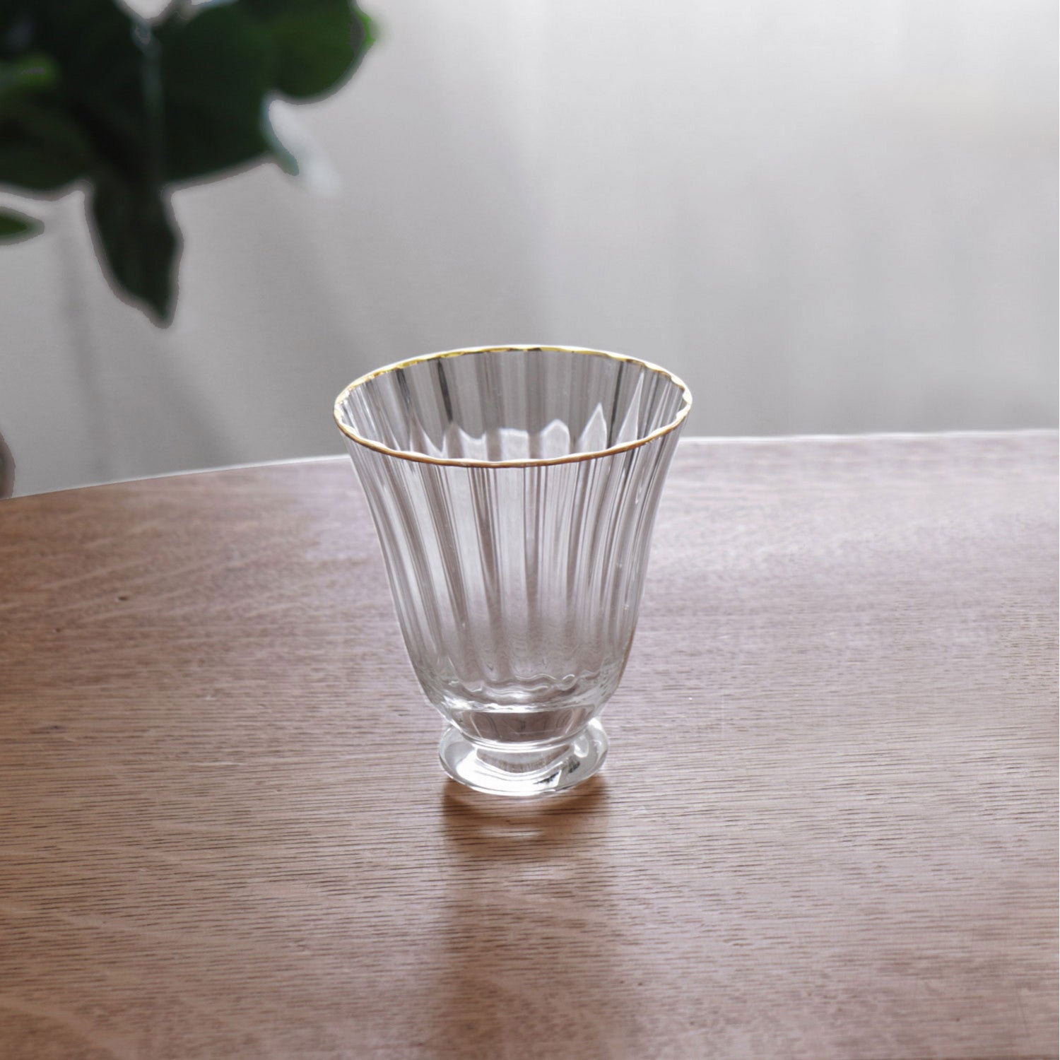 Beatriz Ball Serveware Beatriz Ball GLASS Audrey Stemless All Purpose Glass with Gold Rim Set of 4 (Clear and Gold)