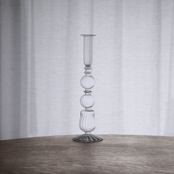 Beatriz Ball Home Decor Beatriz Ball GLASS Cambridge Emma 10.5" Candlestick Holder Set of 2 (Clear)
