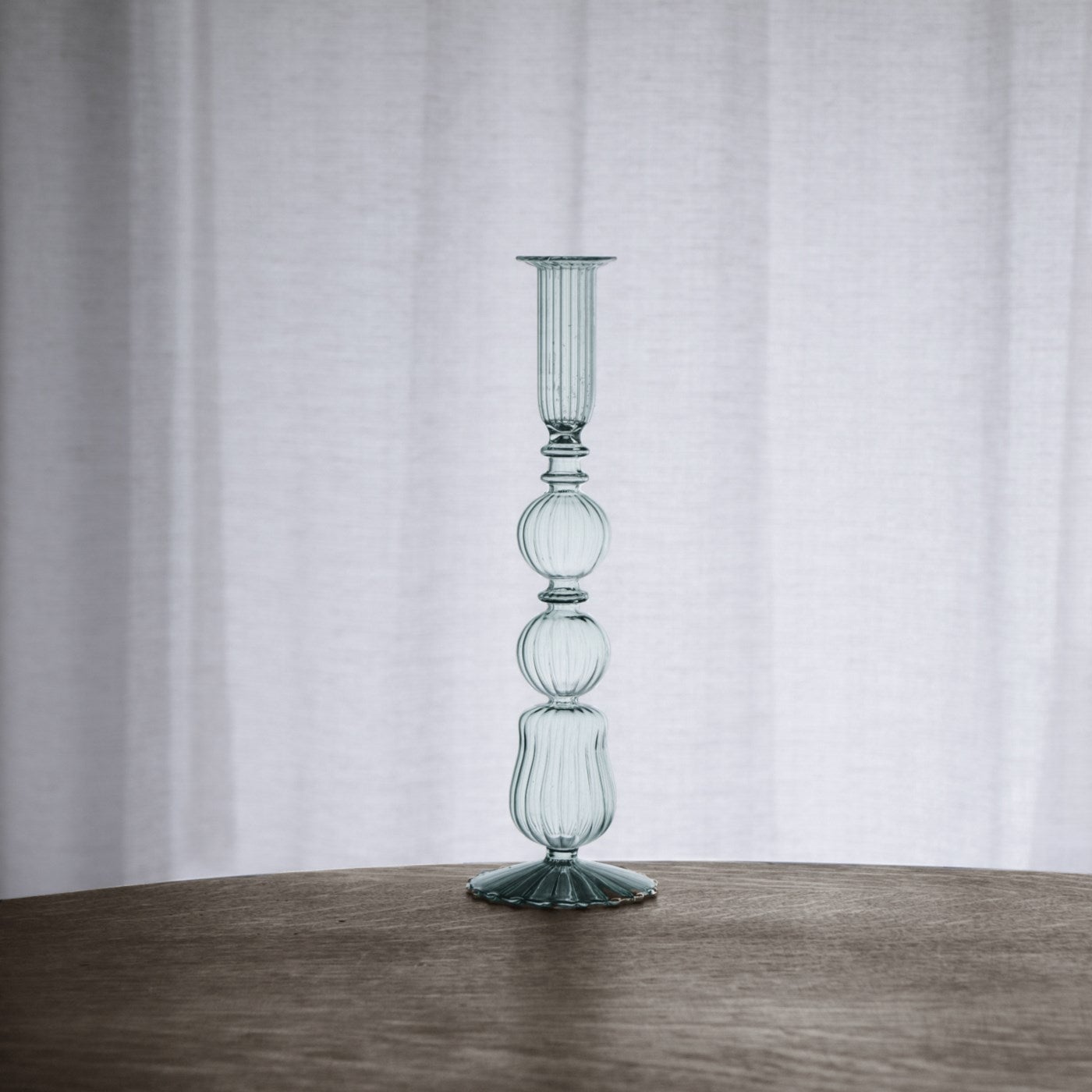 Beatriz Ball Home Decor Beatriz Ball GLASS Cambridge Emma 10.5" Candlestick Holder Set of 2 (Light Green)