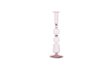 Beatriz Ball Home Decor Beatriz Ball GLASS Cambridge Emma 10.5" Candlestick Holder Set of 2 (Light Pink)