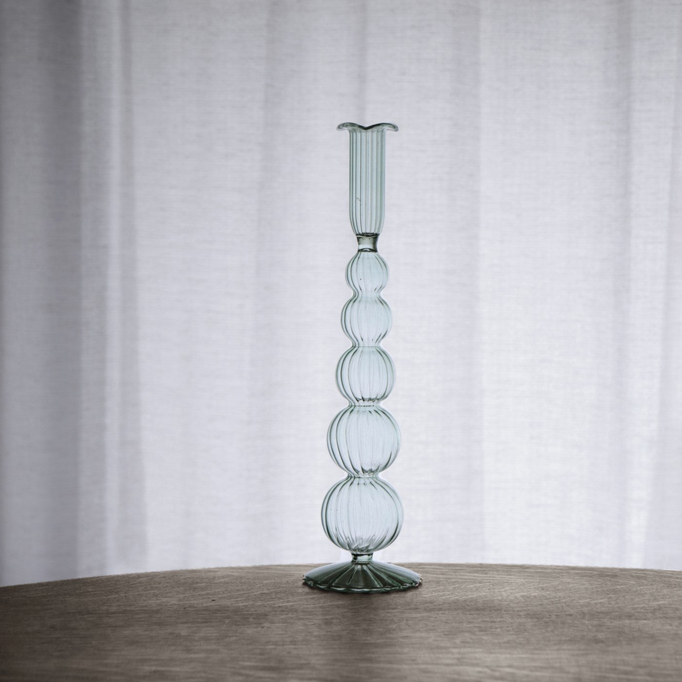 Beatriz Ball Home Decor Beatriz Ball GLASS Cambridge Olivia 12" Candlestick Holder Set of 2 (Light Green)
