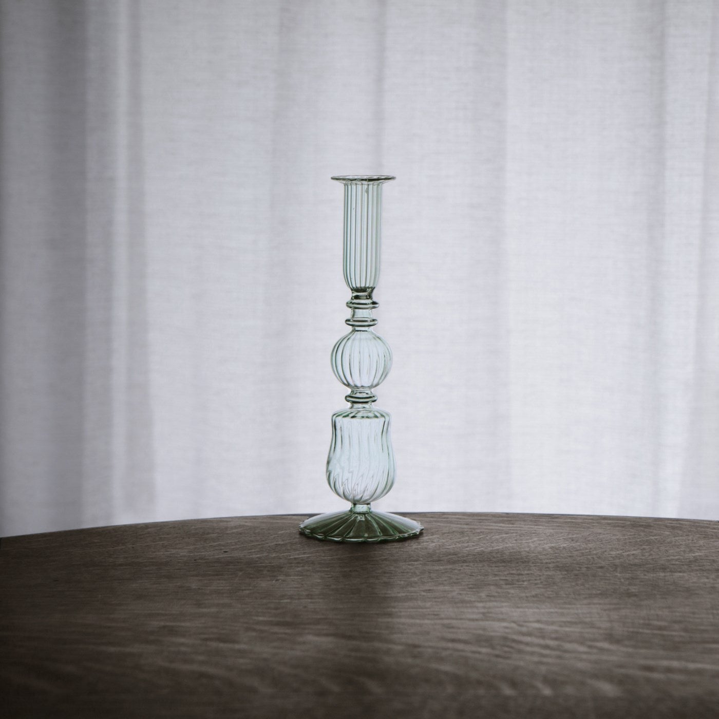 Beatriz Ball Home Decor Beatriz Ball GLASS Cambridge Sophia 9" Candlestick Holder Set of 2 (Light Green)
