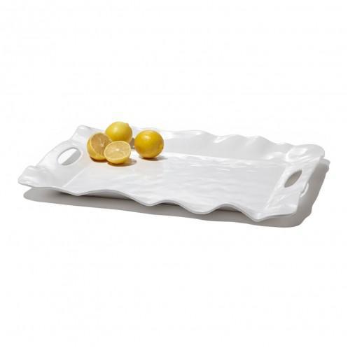 Beatriz Ball Vida Melamine Havana Rectangular Tray W/Handles White