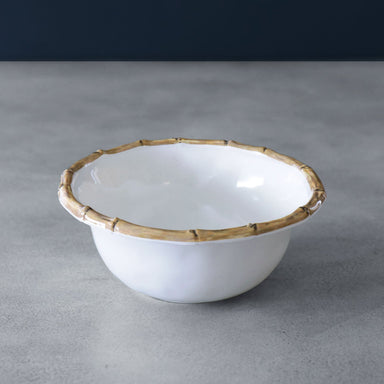 Beatriz Ball Serveware Beatriz Ball VIDA Bamboo 7.5" Cereal Bowl Set of 4 (White and Natural)