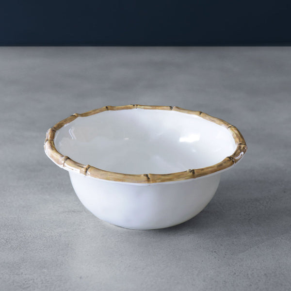 Beatriz Ball Serveware Beatriz Ball VIDA Bamboo 7.5" Cereal Bowl Set of 4 (White and Natural)