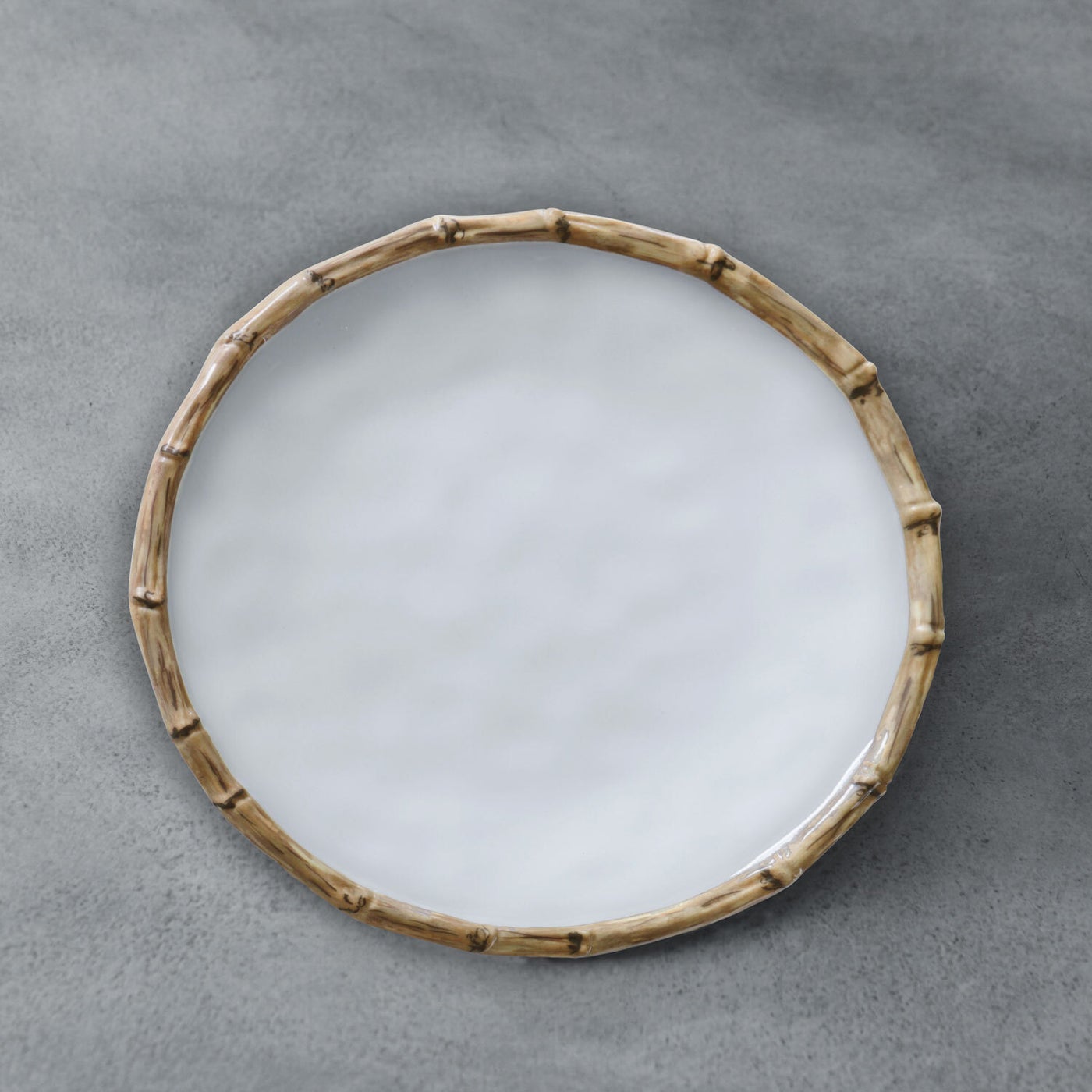 Beatriz Ball Serveware Beatriz Ball VIDA Bamboo 9" Salad Plate Set of 4 (White and Natural)