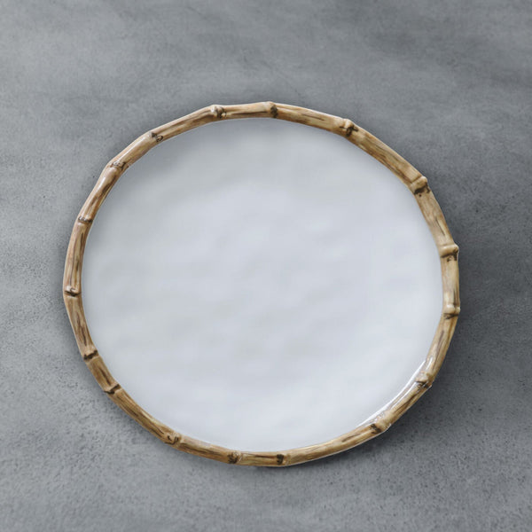 Beatriz Ball Serveware Beatriz Ball VIDA Bamboo 9" Salad Plate Set of 4 (White and Natural)
