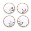 Beatriz Ball Serveware Beatriz Ball VIDA Bamboo Floral Salad Plates Set of 4 (White and Multi)