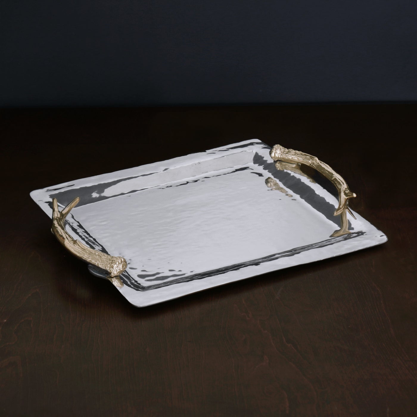 Beatriz Ball Serveware Beatriz Ball WESTERN Antler Emerson Large Tray with Gold Handles
