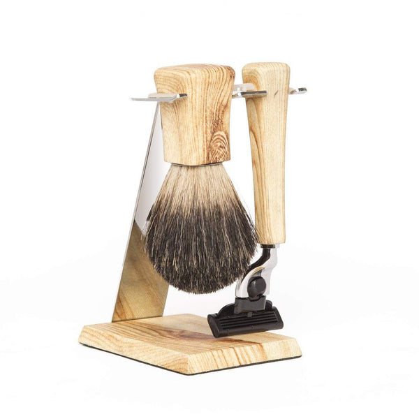 Brouk & Co Giftware Jackson Shaving Set, Maple Wood