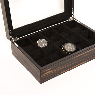 Brouk & Co Giftware Matte Ebony Watch Box - 10-slot