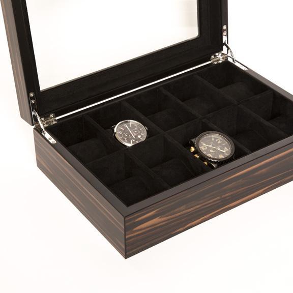 Brouk & Co Giftware Matte Ebony Watch Box - 10-slot