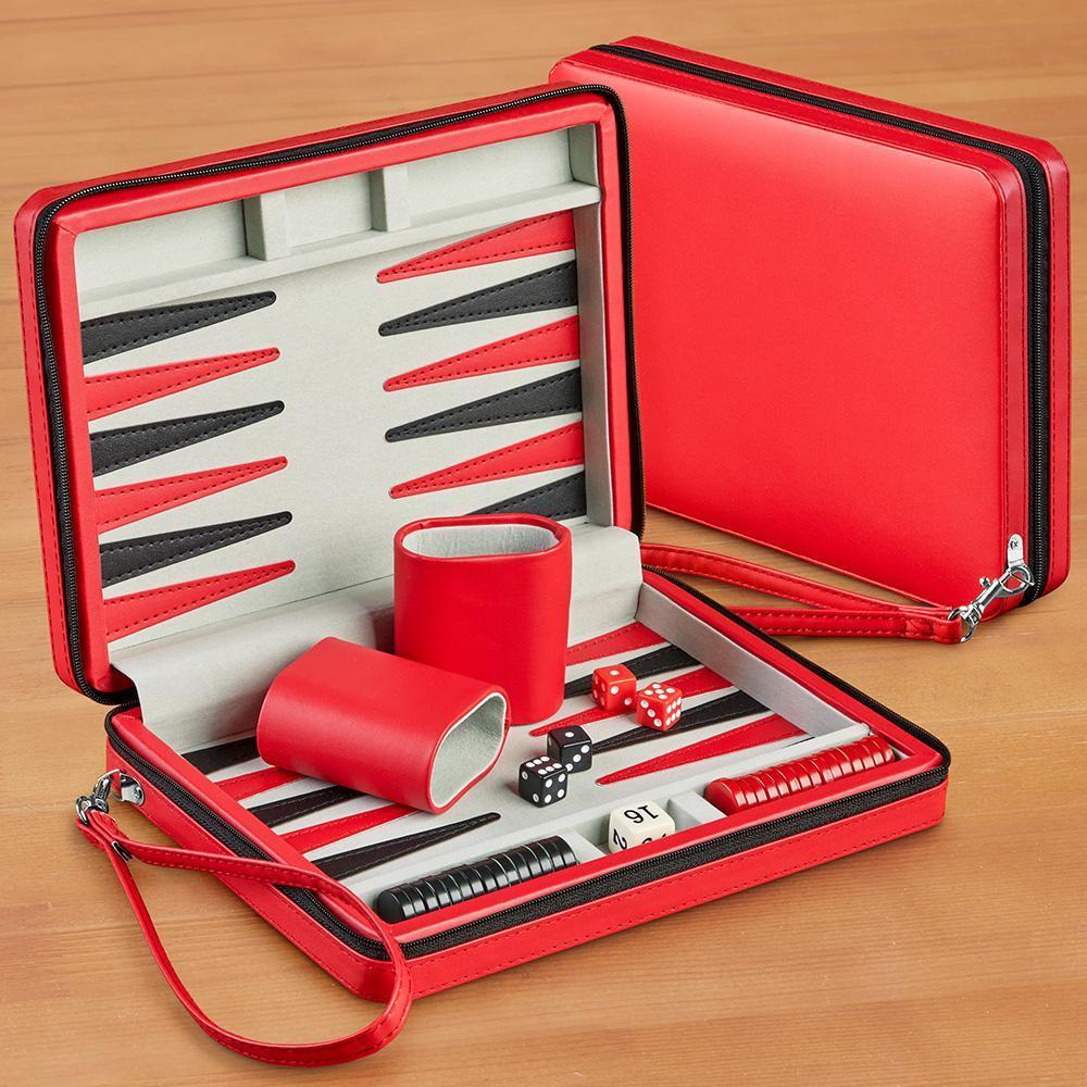 Travel Backgammon Set Red