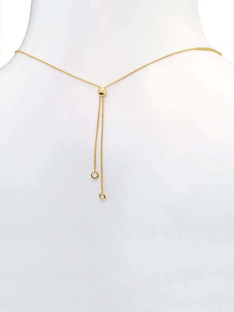 Crislu Jewelry CRISLU Adjustable Layered Y-Necklace finished in Pure Platinum