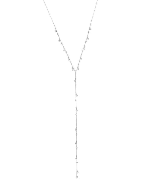 Crislu Jewelry CRISLU Adustable Y-Necklace Finished in Pure Platinum