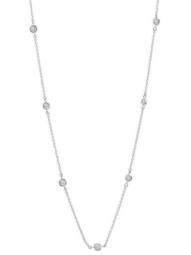 Crislu Jewelry CRISLU Bezel 16" Necklace Finished in Pure Platinum