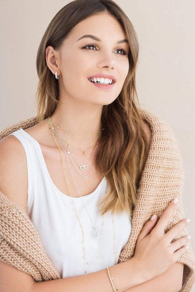 Crislu Jewelry CRISLU Bezel 36" Necklace Finished in 18KT Gold