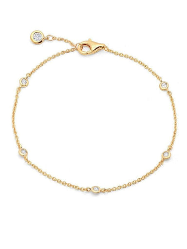 Crislu Jewelry CRISLU Bezel Bracelet Finished in 18KT Gold