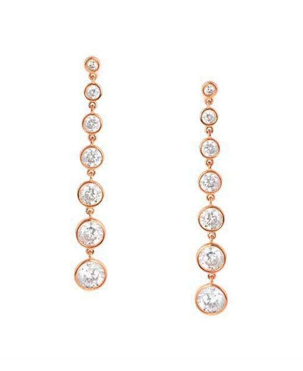 Crislu Jewelry CRISLU Bezel Set 2.9 Carat Drop Earrings Finished in 18KT Rose Gold