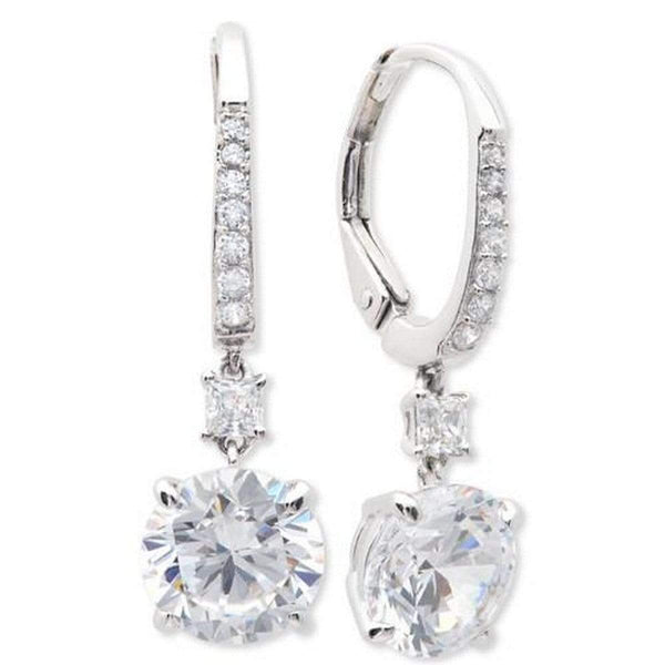 Crislu Jewelry CRISLU Brilliant 2.15 Carat Drop Earrings Finished in Pure Platinum