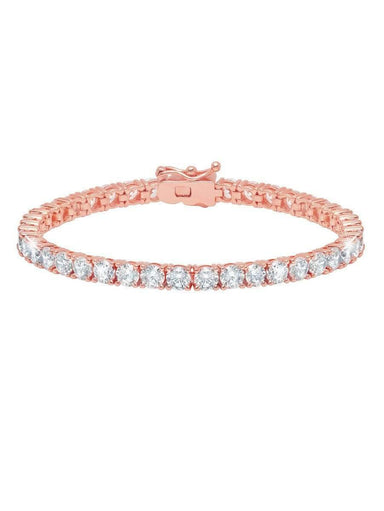 Crislu Jewelry CRISLU Classic Large Brilliant Tennis Bracelet Finished in 18KT Rose Gold - Size 7.5