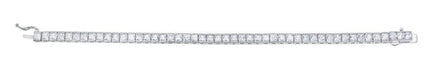 Crislu Jewelry CRISLU Classic Large Princess Tennis Bracelet Finished in Pure Platinum - Size 6.5