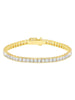 Crislu Jewelry CRISLU Classic Medium Princess Tennis Bracelet Finished in 18KT Gold - Size 6.5