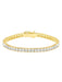 Crislu Jewelry CRISLU Classic Medium Princess Tennis Bracelet Finished in 18KT Gold - Size 7
