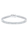 Crislu Jewelry CRISLU Classic Medium Princess Tennis Bracelet Finished in Pure Platinum - Size 6.5