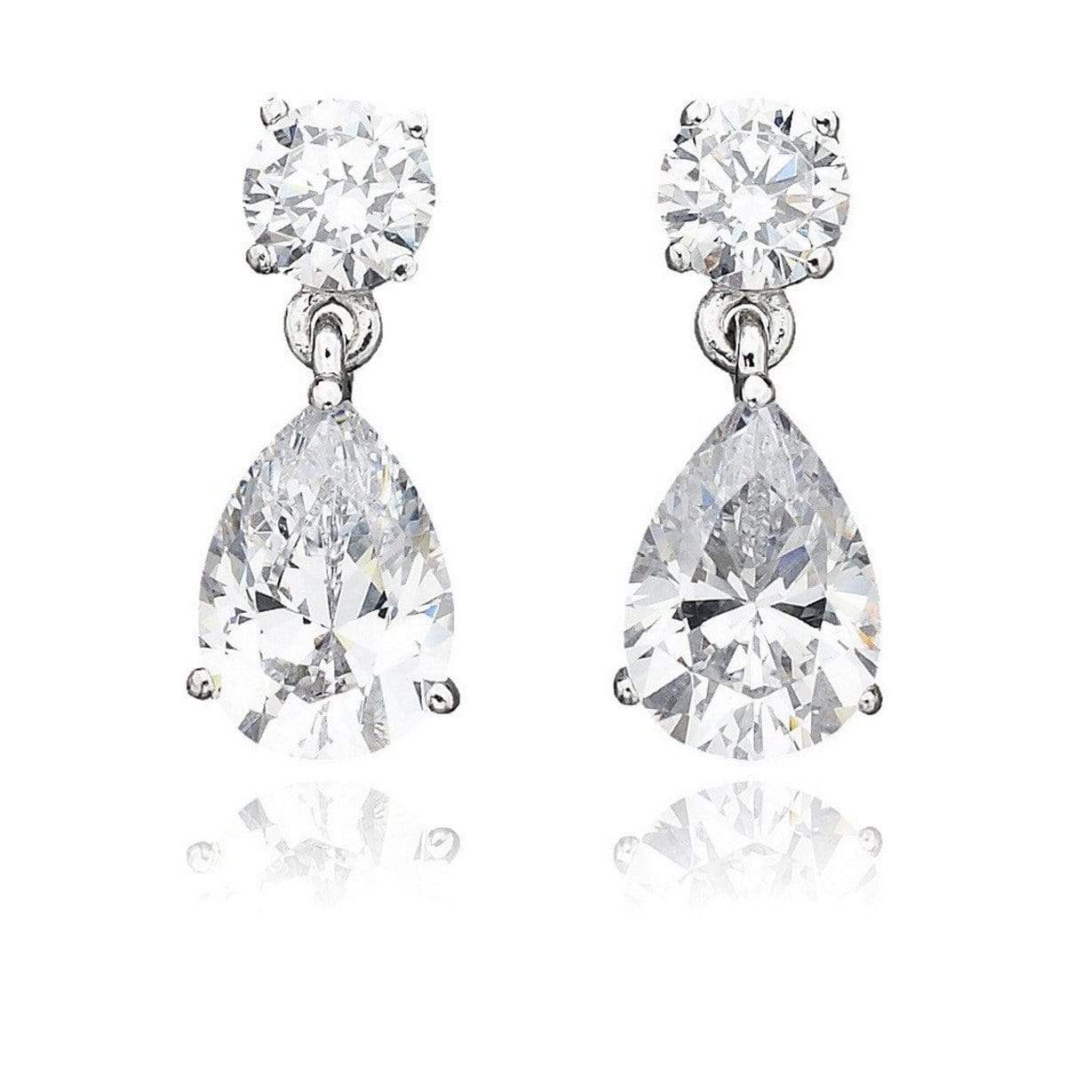 Crislu Jewelry CRISLU Classic Pear Drop Earrings 3.0 Carat Finished in Pure Platinum