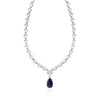 Crislu Jewelry CRISLU Classic Pear Tennis Necklace With Sapphire - 16"