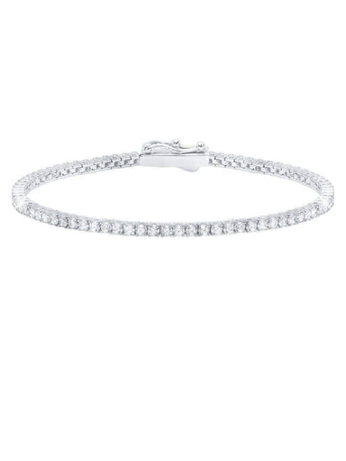 Crislu Jewelry CRISLU Classic Small Brilliant Tennis Bracelet Finished in Pure Platinum - Size 6.5
