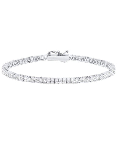 Crislu Jewelry CRISLU Classic Small Princess Tennis Bracelet Finished in Pure Platinum - Size 6.5