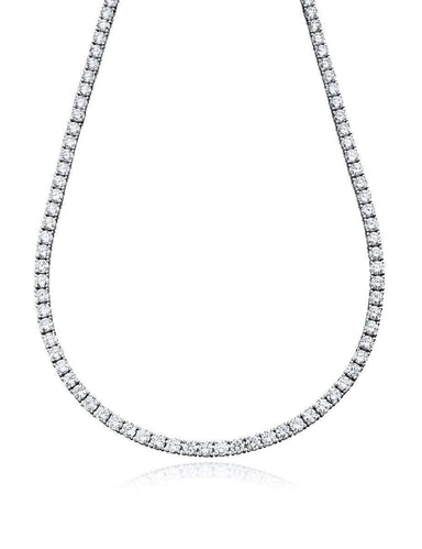 Crislu Jewelry CRISLU Classic Tennis Necklace Finished in Pure Platinum - 16"