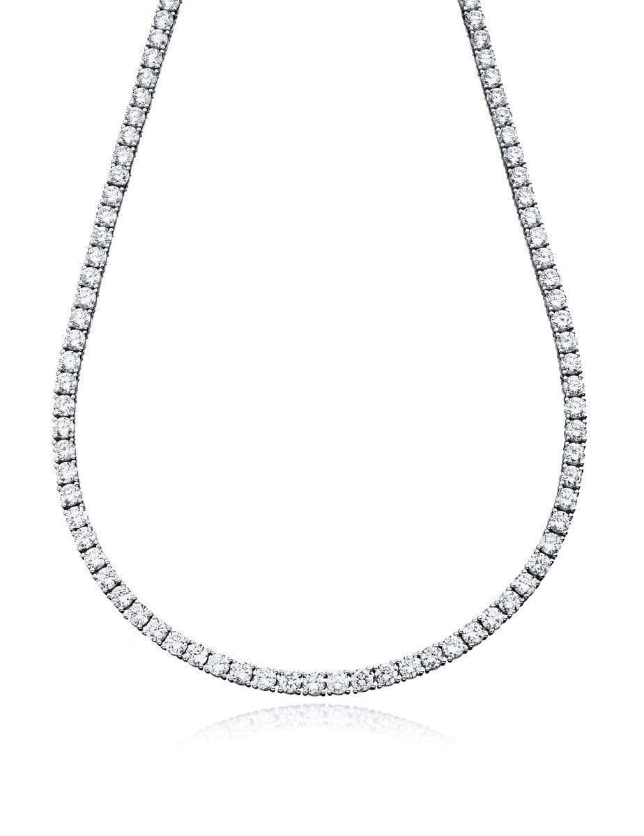 Crislu Jewelry CRISLU Classic Tennis Necklace Finished in Pure Platinum - 16"