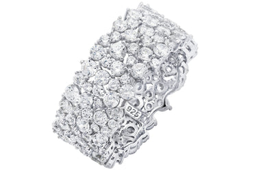 Crislu Jewelry 5 Crislu Cluster Large Eternity Ring Finished In Pure Platinum