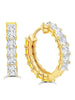 Crislu Jewelry Crislu Duo Hoops finished in 18KT Gold - 22 mm with Canary and Clear Stones