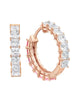 Crislu Jewelry Crislu Duo Hoops finished in 18KT Rose Gold - 22 mm with Pink and Clear Stones