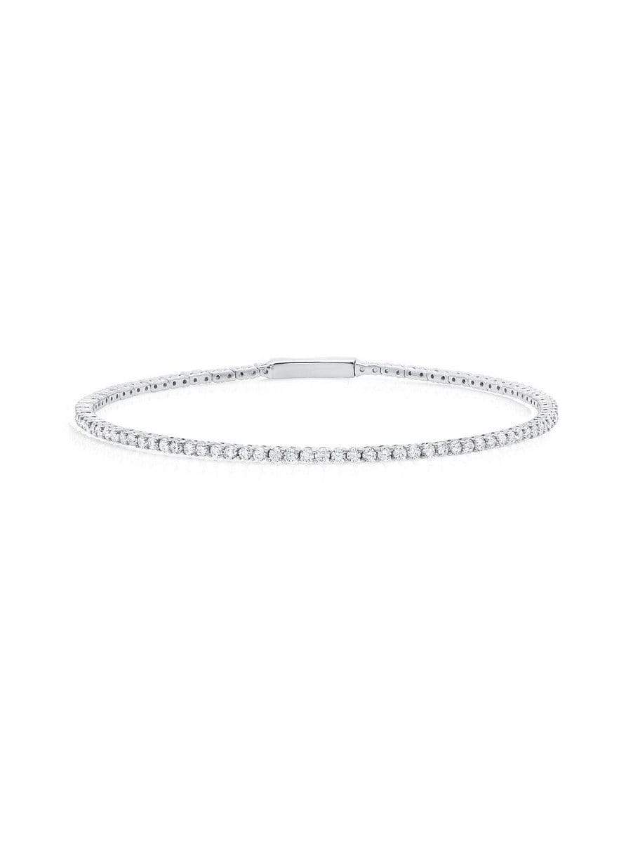 Crislu Jewelry CRISLU Flex Tennis Bracelet Finished in Pure Platinum