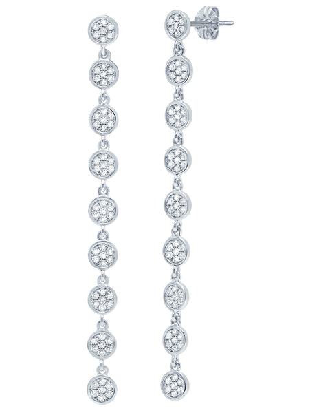 Crislu Jewelry Crislu Infinity Drop Earrings Finished in Pure Platinum