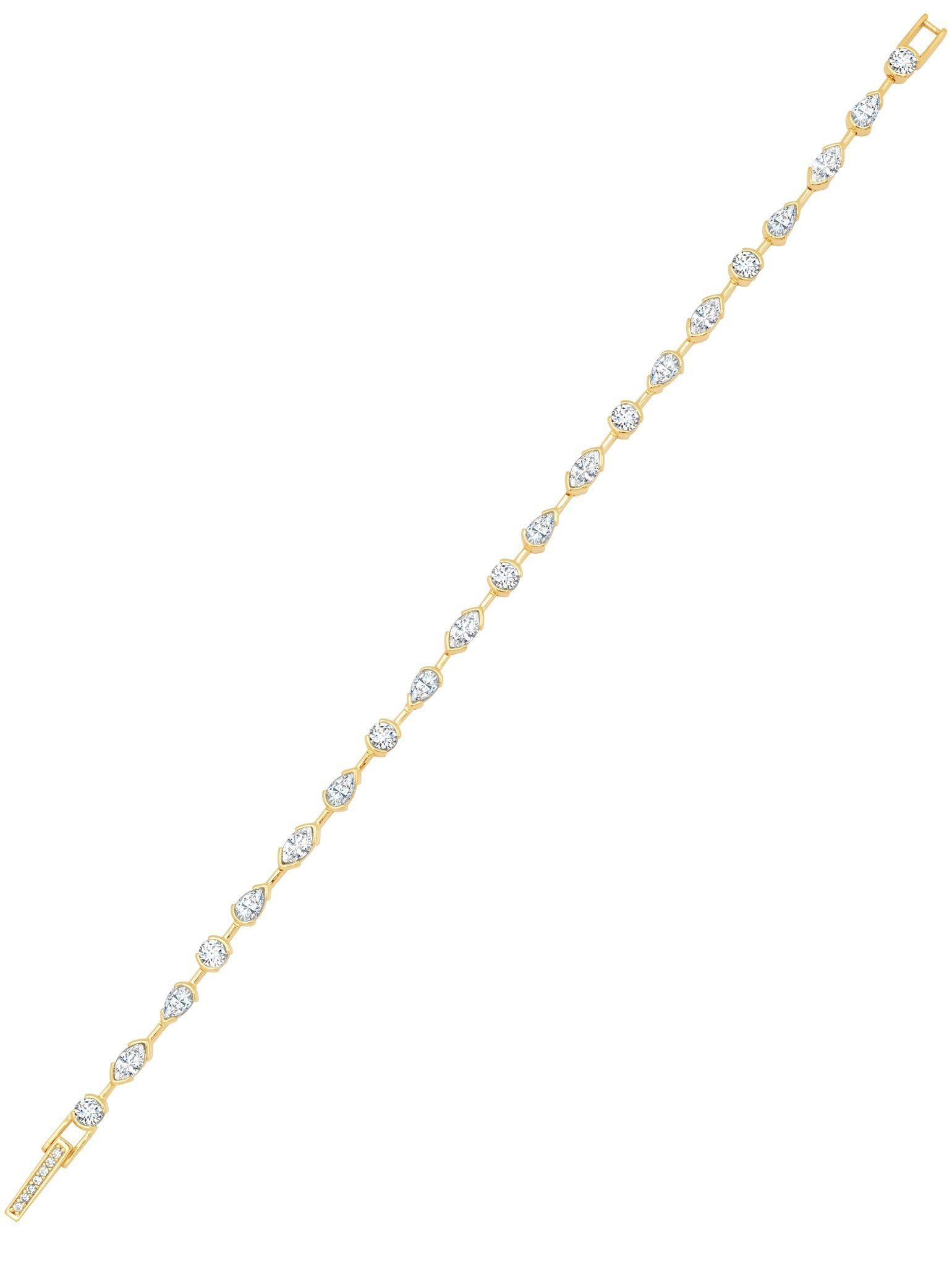 Crislu Jewelry Crislu Lavish Cubic Zirconia Tennis Bracelet Finished in 18kt Gold